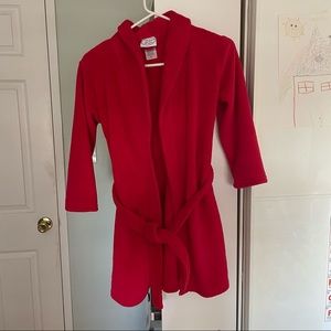 Sara's Prints boy / girl Plush Red Robe, Size M (7-9)